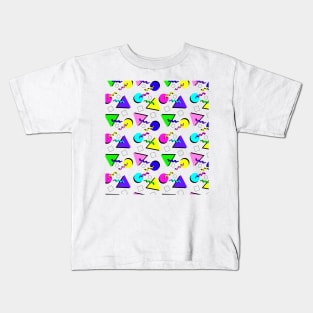 90s Retro Geometric Pattern Kids T-Shirt